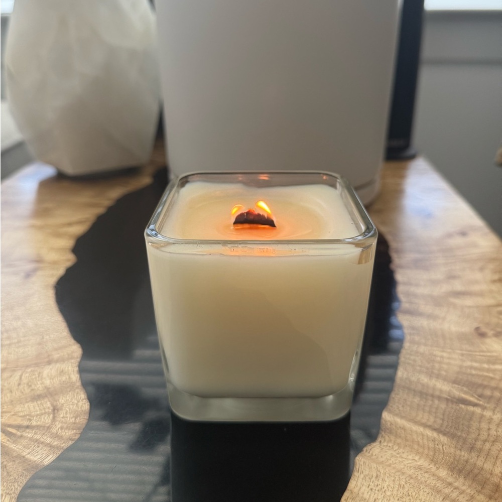 Ivory Candle in Glass Holder
